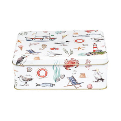 Madeleine Floyd Seaside Deep Rectangular Storage Tin from B&Q
