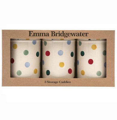 Elite Caddy Set: 3 X 10.6Cm Emma Bridgewater Polka Dot CaddiesRound from B&Q