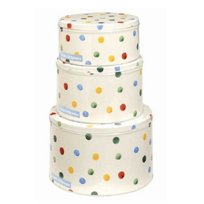Elite Cake Tin Set: Set Of Emma Bridgewater Cake Tins, Polka Dot, Round Size 3 B&Q