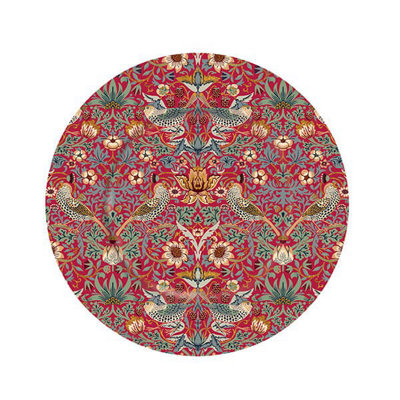 William Morris Arts & Crafts Strawberry Thief Red Tin Plate from B&Q