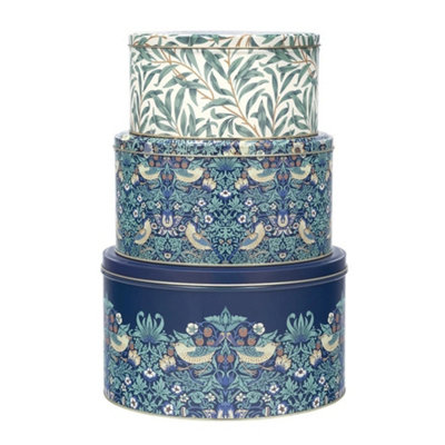 Elite Tins Arts & Crafts Strawberry Thief Set Of 3 Cake Tins from B&Q