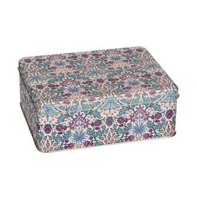 Elite Tins Arts & Crafts Hyacinth Deep Rectangular Storage Tin from B&Q
