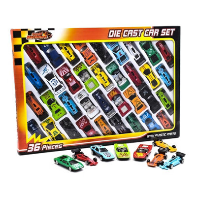 B&Q -  36 Pc Metal Diecast Cars Set For Kids F1 Racing Spots Vehicle Children Play Toy