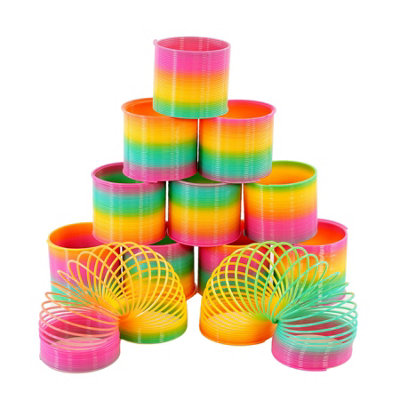 The Magic Toy Shop 12X Large Rainbow Magic Spring Slinky Toy Kids Sensory And Fidget Filler Toys - Image 3