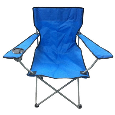 Blue & Black Lightweight Folding Camping Beach Captains Chair from B&Q