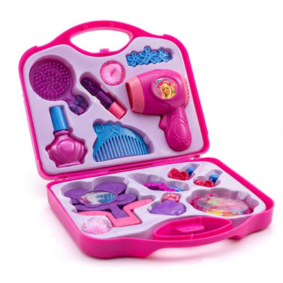 Mts Girls Vanity Set Pretend Makeup Kit Kids Beauty Case Cosmetic Toy Bag Hair Dryer from B&Q