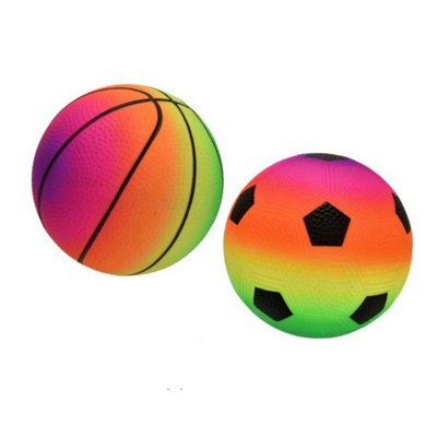 B&Q Flourescent Sports Ball Small (Deflated)Pack Of 3
