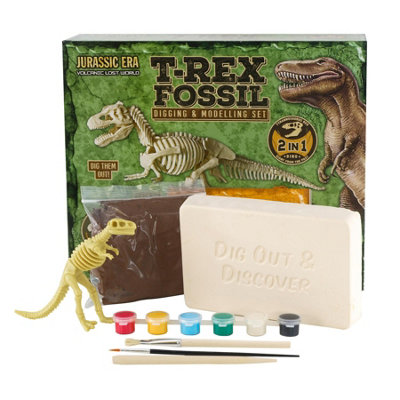 The Magic Toy Shop 2-In-1 Dinosaur Excavation And Modelling Kit For Kids Fossil Digging Science Toy from B&Q