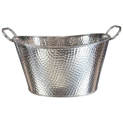 Buckingham Hammered Stainless Steel Beverage Tub 19 Litres (42 Cm) Multi-Purpose Ice Bucket from B&Q