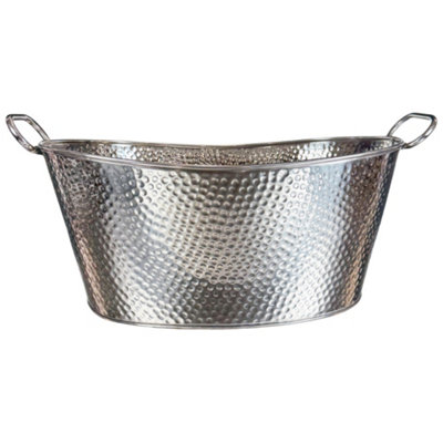 Buckingham Hammered Stainless Steel Beverage Tub 22 Litres (47 Cm) Multi-Purpose Ice Bucket from B&Q