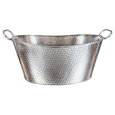 Buckingham Hammered Stainless Steel Beverage Tub 28 Litres (52 Cm) Multi-Purpose Ice Bucket from B&Q