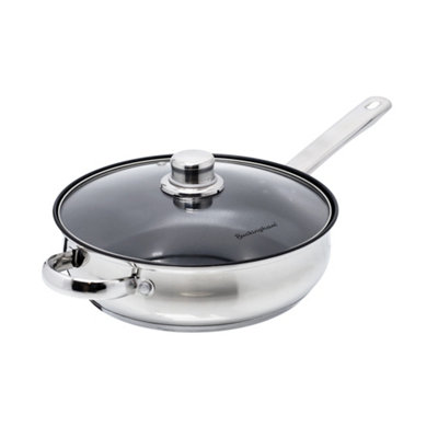 Buckingham Stainless Steel Sauté Pan With Glass Lid 24Cm