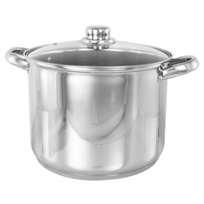 Buckingham Stainless Steel  Deep Stock Pot With Glass Lid 28 Cm
