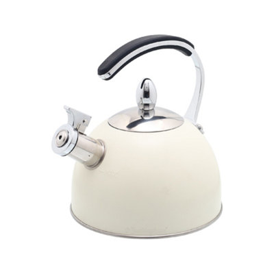 Buckingham Premium Whistling Kettle Stove Top Induction Matt Cream Durable Stainless Steel 2 Litre from B&Q