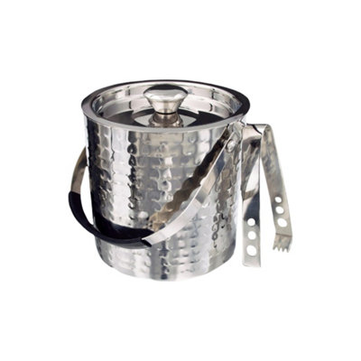 Buckingham Double Wall Stainless Steel Ice Bucket With Lid And Ice Tong 2.3 Litres from B&Q