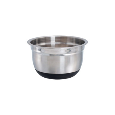B&Q -  Deep Salad Mixing Bowl With Black Silicon Base Easy Grip Durable For Baking Cooking Salad