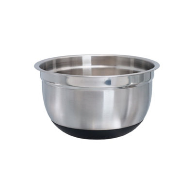 B&Q -  Deep Salad Mixing Bowl With Black Silicon Base Easy Grip Durable For Baking Cooking Salad (26 Cm)