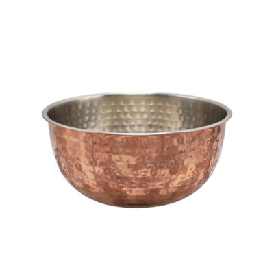 B&Q -  Stainless Steel Mixing Bowl With Hammered Effect 21 Cm