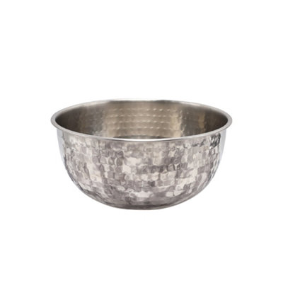 Buckingham Stainless Steel  Mixing Salad Bowl With Hammered Effect ( 21 Cm 2.3 Litre ) from B&Q