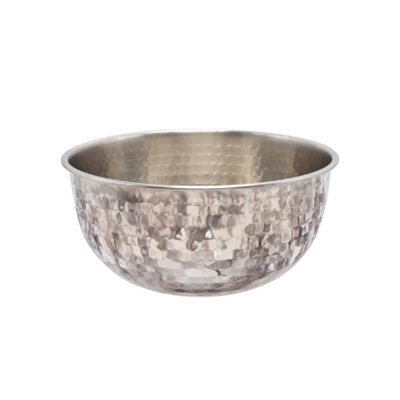 Buckingham Stainless Steel Salad / Mixing Bowl With Hammered Effect 4 Litre  / 24 Cm from B&Q