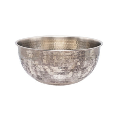 Buckingham Stainless Steel Mixing Salad Bowl With Hammered Effect  (27 Cm 5 Litre ) from B&Q