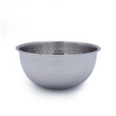 Buckingham Stainless Steel Mixing Salad Bowl With Hammered Effect  ( 30 Cm 7.2 Litre ) from B&Q