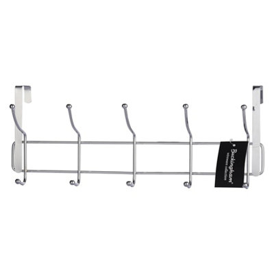 B&Q -  Wall-Mounted Coat Hook 10 Hook Coat Hanger Chrome Premium Quality