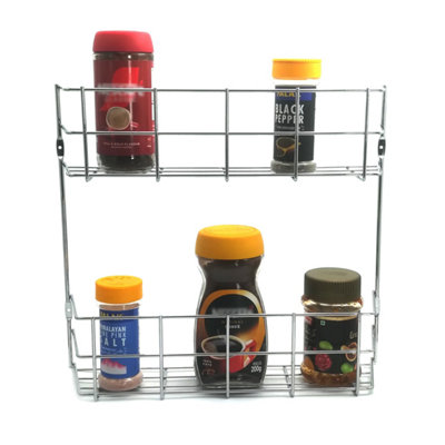 Buckingham 2 Tier Cupboard Spice Jar & Packet Organising Rack from B&Q