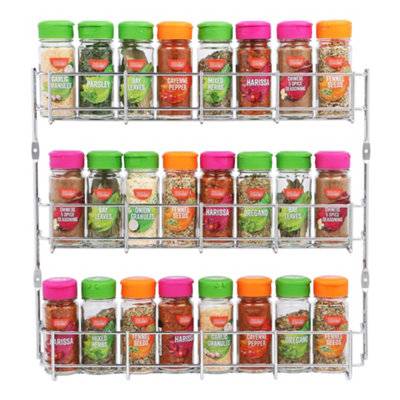 Buckingham 3-Tier Spice Rack Cupboard Jar & Packet Organizer For Kitchen Storage 38.5 Cm from B&Q