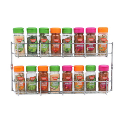 Buckingham 2-Tier Spice Rack Cupboard Jar & Packet Organizer For Kitchen Storage 38.5 Cm from B&Q
