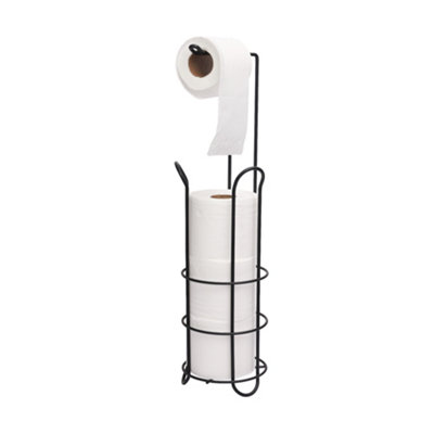Buckingham Floor Standing Toilet Roll HolderBlack from B&Q
