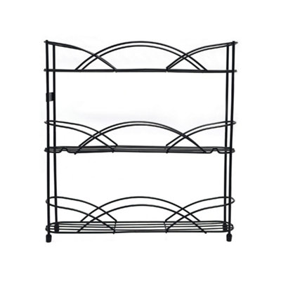 Buckingham 3 Tier Free Standing Spice & Herb Rack Jar Holder Organiser Storage Black from B&Q