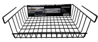 Buckingham Under Shelf Storage Basket Organise Tidy Storage Rack Black 45 Cm from B&Q