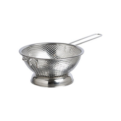 Buckingham Stainless Steel Micro-Perforated Deep Colander / Strainer 16.5 Cm Long Handle from B&Q
