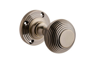 Beehive Mortice Door KnobAntique BrassPairDesigner Levers from B&Q