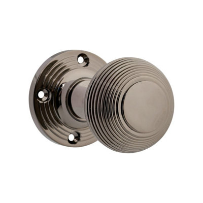 Beehive Mortice Door KnobBlack NickelPairDesigner Levers from B&Q