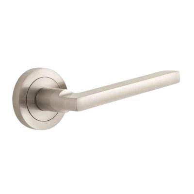 Designer Levers Scylla Lever On Rose Door HandleBrushed Nickel (Pair) from B&Q