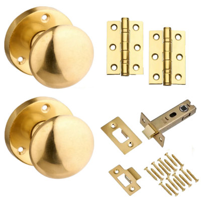 Victorian Sprung Mortice Door KnobPolished BrassComplete Door PackInternalDesigner Levers from B&Q