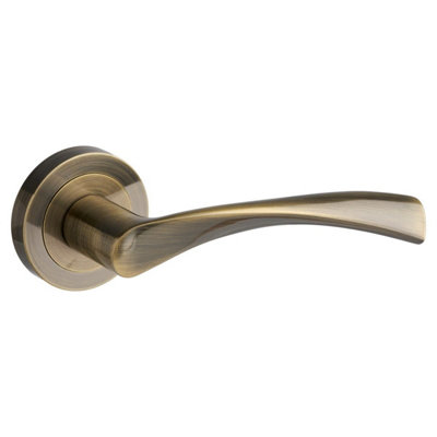 Marvel Lever On Rose Door HandleAntique BrassPair- Designer Levers from B&Q