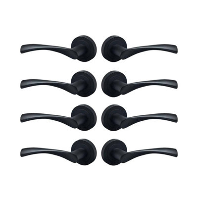 Marvel Lever On Rose Door HandleMatte BlackPack Of 4 PairsInternalDesigner Levers from B&Q