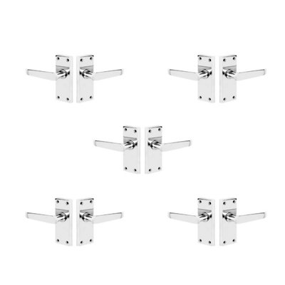 Victorian Straight Lever Short Door HandlePolished ChromePack Of 5InternalDesigner Levers from B&Q