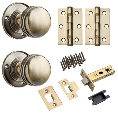 Sprung Mortice Door KnobAntique BrassComplete Door PackDesigner Levers from B&Q
