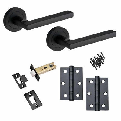 Scylla Lever On Rose Door HandleMatt BlackComplete Door PackDesigner Levers from B&Q