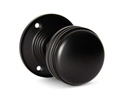 Sprung Mortice Door KnobMatte BlackPairDesigner Levers from B&Q