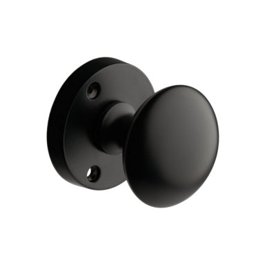 Orion Sprung Mortice Door KnobMatte BlackPairDesigner Levers from B&Q