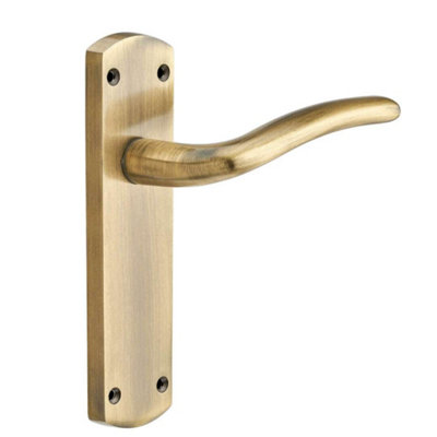 Goodrich Lever Latch Door HandleAntique BrassPairInternalDesigner Levers from B&Q