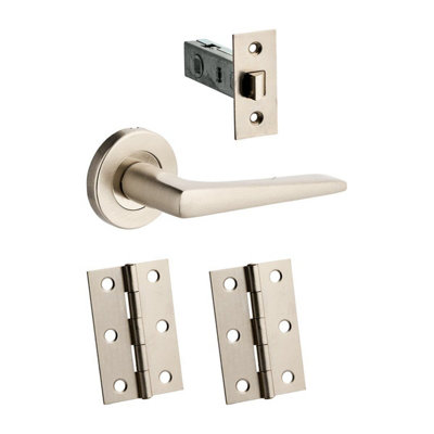 Designer Levers Contour Lever On Rose Door Handle PackBrushed  Satin Nickel from B&Q