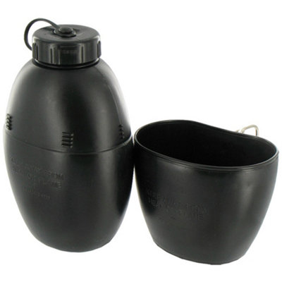 Highlander Forces 58 Pattern Water Bottle And Mug Black from B&Q