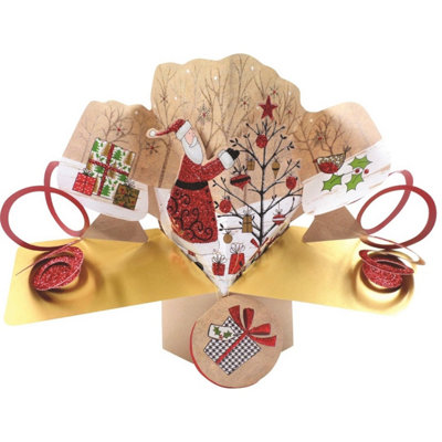B&Q -  3D Christmas Pop Up CardSanta With Tree