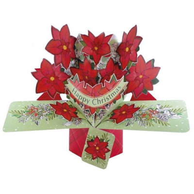 Second Nature PoinsettiasOpen Christmas Pop Up CardXpop044 from B&Q